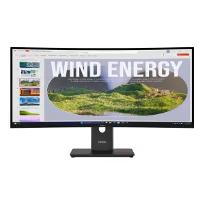 Monitor Lenovo 86,4 cm (34,0") T34WD-40 3440x1440 Curved 120Hz VA 4ms HDMI DisplayPort USB-C 100W 3xUSB3.2 USB-C-Out HAS  sRGB99% RJ45 HDR10 ThinkVision