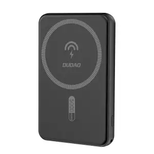 Prenosna baterija Dudao Powerbank 5000mAh K14S wireless 10W Micro-USB USB-C črna 