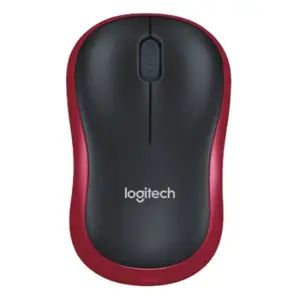 Miš Logitech brezžična M185 za notesnike rdeča nano (910-002240)