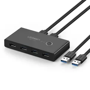 Ugreen switch box HUB switch 4x USB 3.2 Gen 1 USB splitter for two computers black (US216 30768)