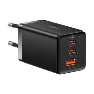 Hišni polnilec 100-240V => USB-A 2x USB-C 65W za mobilni telefon ali tablični računalnik Baseus GaN5 Pro PD3 + PPS + QC3 (CCGP120201)