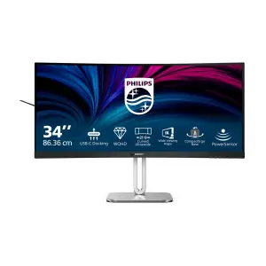 Monitor Philips 86,4 cm (34,0") 34B2U5600C 3440x1440 Curved 120Hz IPS 5ms 2xHDMI DisplayPort USB-C 96W 4xUSB3.2 USB-C-Out HAS Zvočniki 2x5W  3H sRGB120% SeparateSync RJ45 KVM 5000-Series KVM