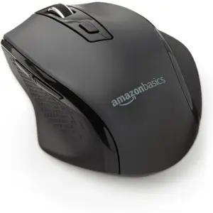 Miš brezžična desktop AmazonBasics Ergonomic Mouse 3600DPI ergonomična grafitna nastavljiva občutljivost (600, 1000, 1600, 2400 or 3600 dpi), dim 10.4 x 7.4 x 3.8 cm (G6B-BK)