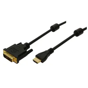 Kabel HDMI(m)=>DVI Digital(18+1)(m) 2,00m pozlačeni kontakti feritno jedro črn LogiLink (CH0004)