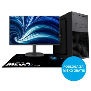 Računalnik MEGA MT S4 Ultra 5 225/Intel grafika/16GB-DDR5/500GB/450W/Win11Home črna + Monitor Philips 24" - FHD + Podloga za miško GRATIS
