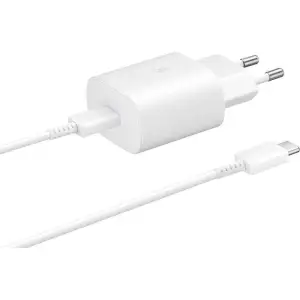 Hišni polnilec Samsung 25W EP-TA800 220V => USB-C + kabel USB-C 1m bel (EP-TA800XWEGWW)