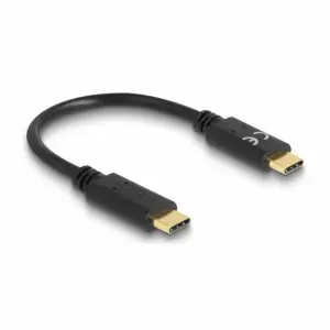 Kabel USB-C (m) => USB-C (m) samo polnilni (ni za podatke) 0,15m 100W 5A/20V PD črn Delock (85356)